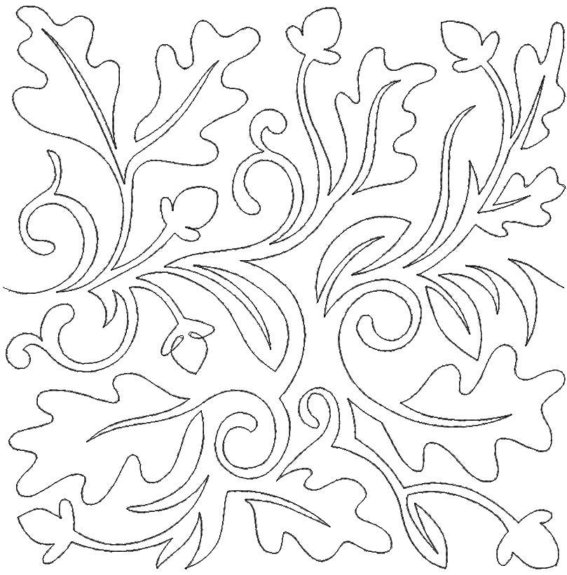 Fall Leaves and Acorns End-to-End Quilting Design | Machine Embroidery Designs by JuJu