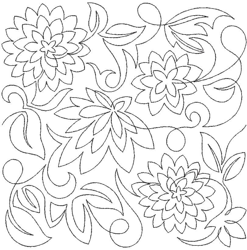 Dahlia End-to-End Quilting Design | Machine Embroidery Designs by JuJu