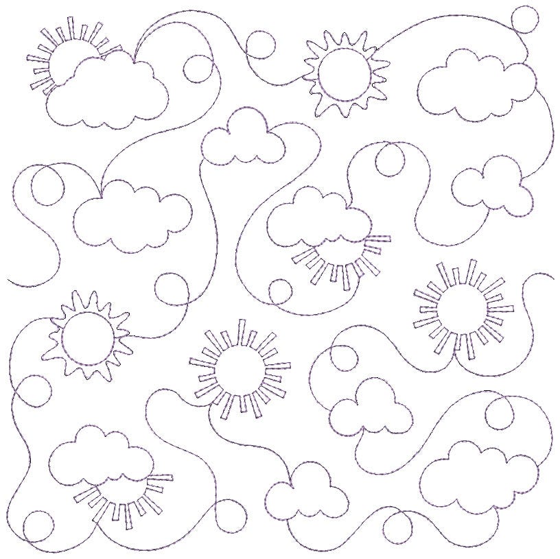 Sunshine End-to-End Quilting Design | Machine Embroidery Designs by JuJu