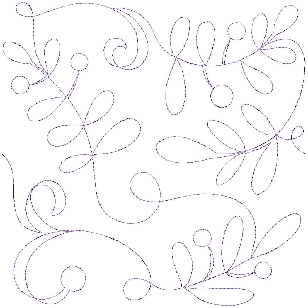 Mistletoe and Swirls End-to-End Quilting Design