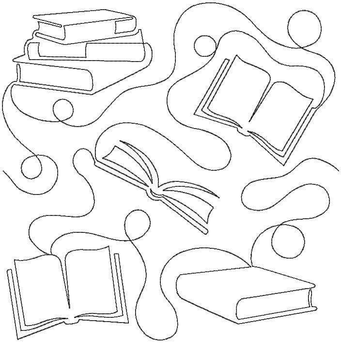 Books End-to-End Quilting | Machine Embroidery Designs by JuJu