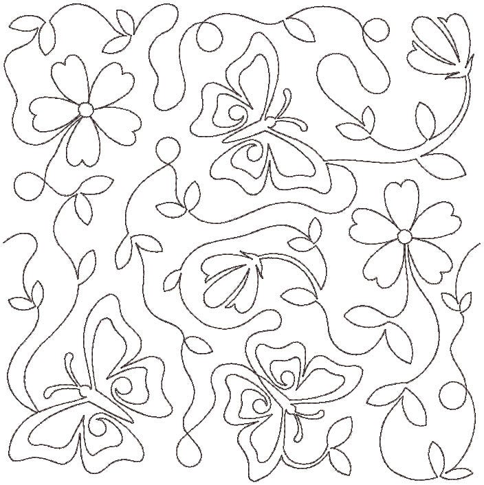 Butterflies 2 End-to-End Quilting | Machine Embroidery Designs by JuJu