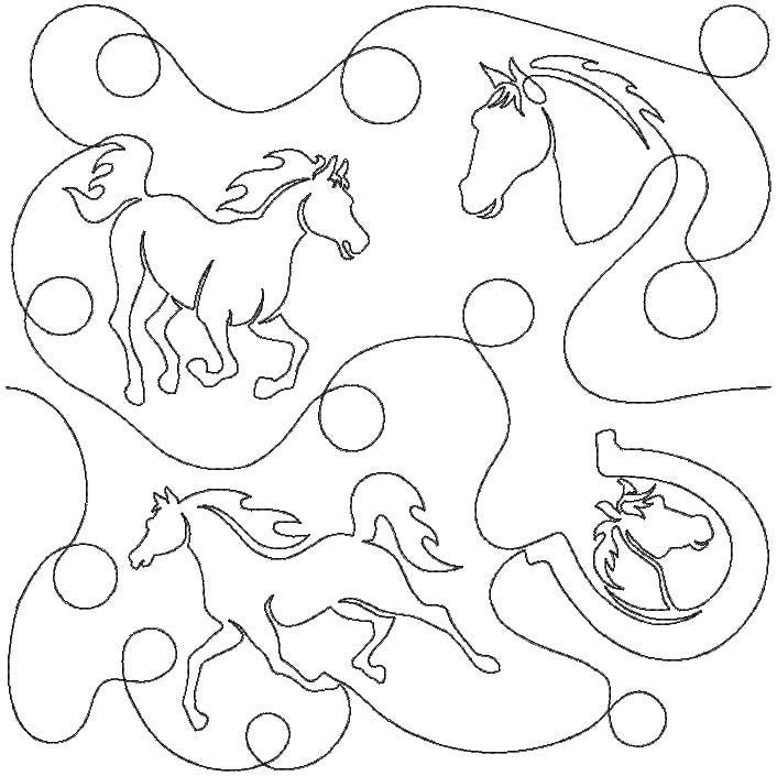 Horses End-to-End Quilting | Machine Embroidery Designs by JuJu