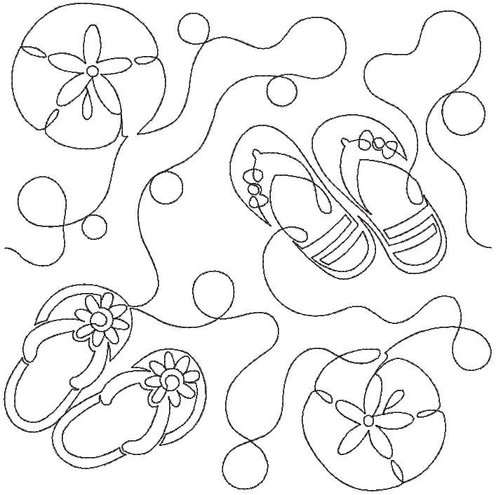 Beach Summer 1 End-to-End Quilting | Machine Embroidery Designs by JuJu