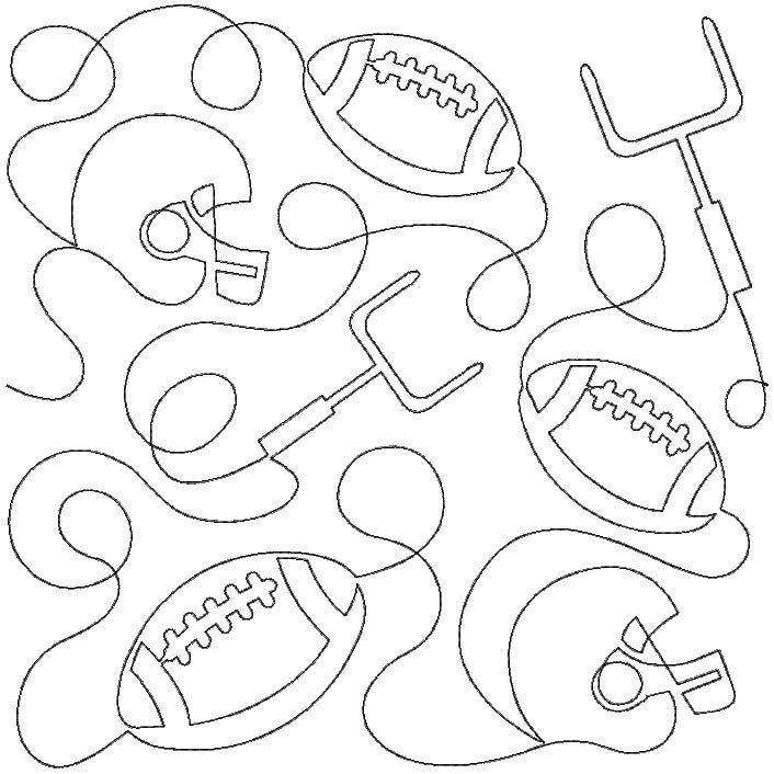 Football End-to-End Quilting | Machine Embroidery Designs by JuJu