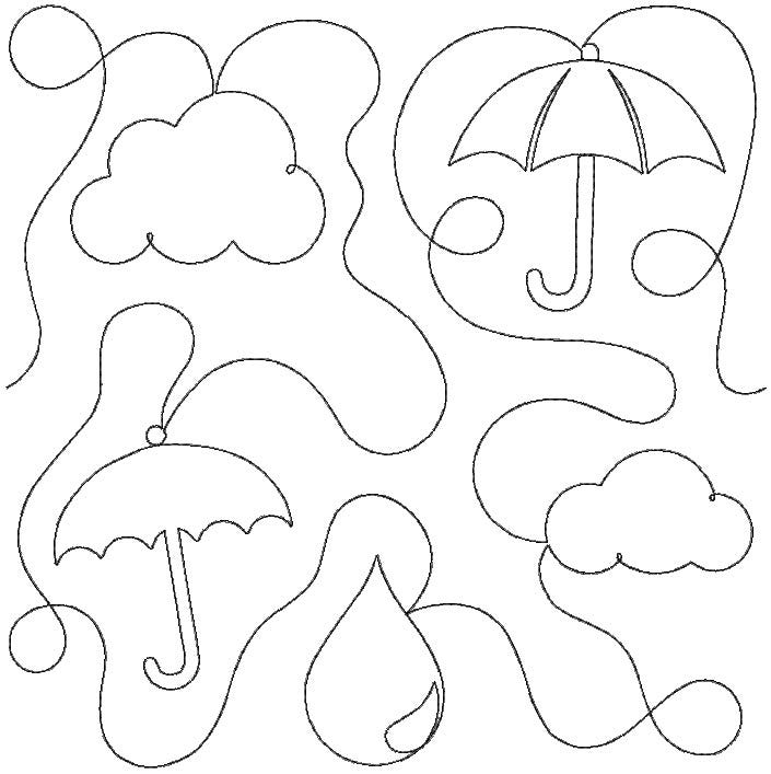 Umbrellas End-to-End Quilting | Machine Embroidery Designs by JuJu