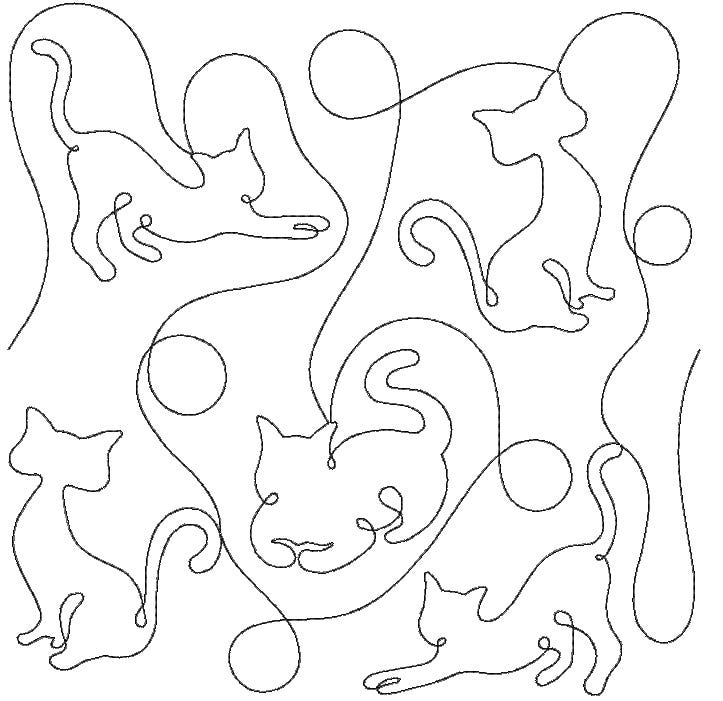 Cats 2 End-to-End Quilting | Machine Embroidery Designs by JuJu
