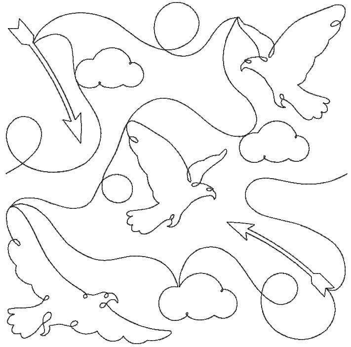 Eagles Arrows End-to-End Quilting | Machine Embroidery Designs by JuJu