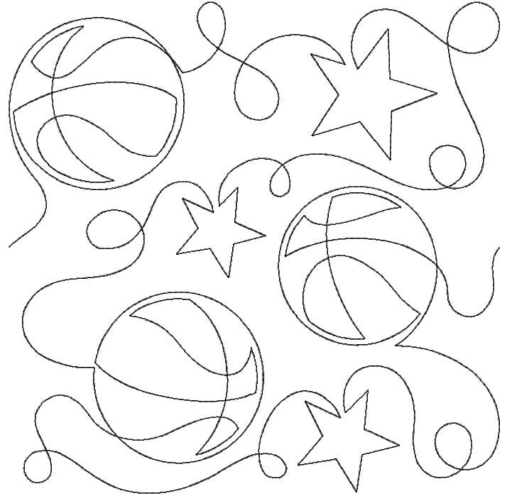 Basketball End-to-End Quilting | Machine Embroidery Designs by JuJu