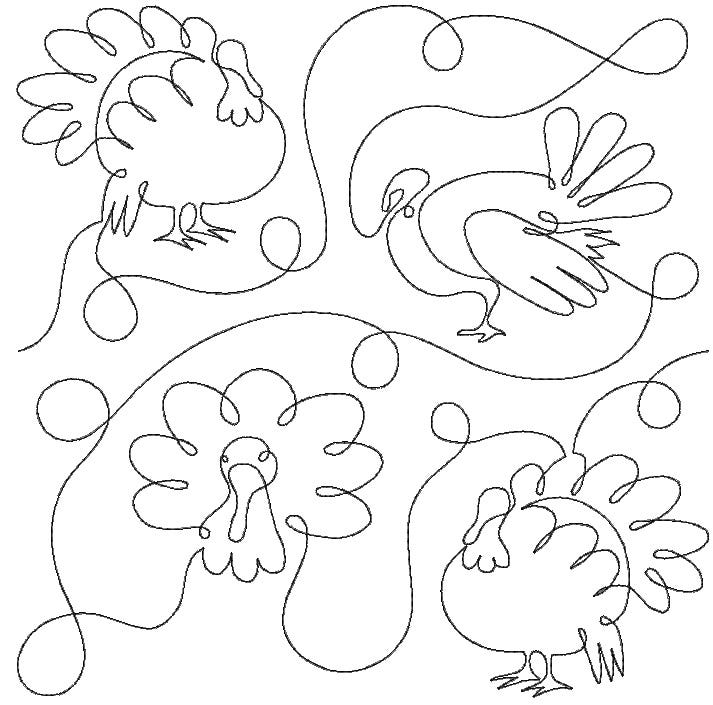 Turkey Day End-to-End Quilting | Machine Embroidery Designs by JuJu