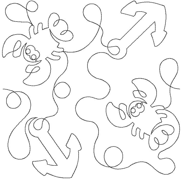 Lobsters End-to-End Quilting | Machine Embroidery Designs by JuJu