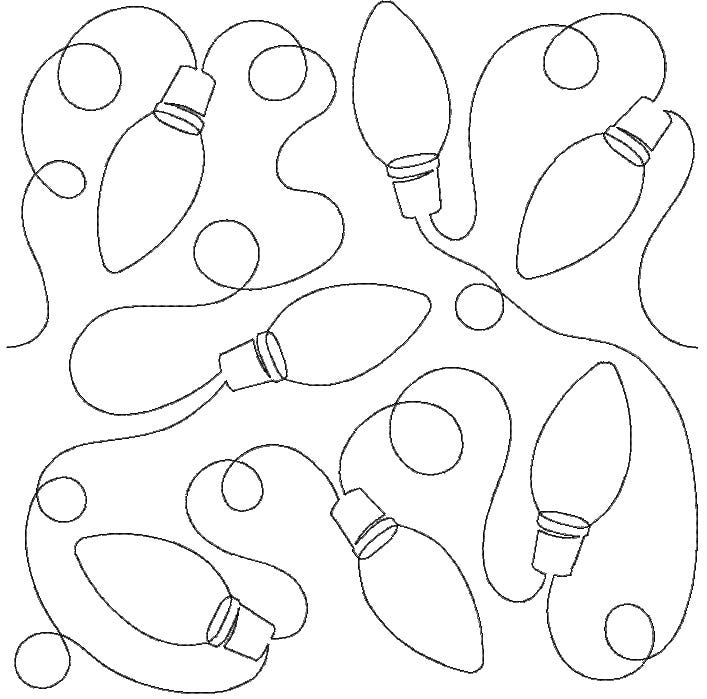 Christmas Lights End-to-End Quilting | Machine Embroidery Designs by JuJu