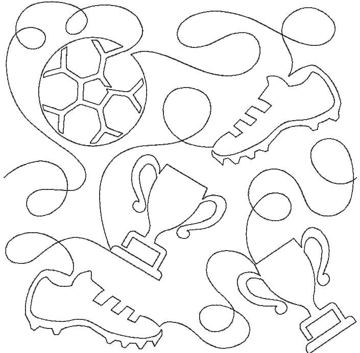 Soccer End-to-End Quilting Embroidery | Machine Embroidery Designs by JuJu