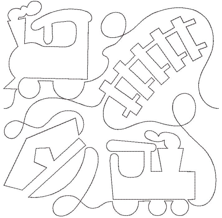 Trains End-to-End Quilting | Machine Embroidery Designs by JuJu