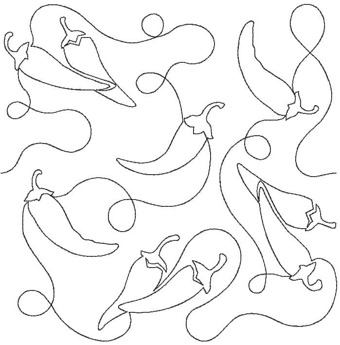 Chili Peppers End-to-End Quilting | Machine Embroidery Designs by JuJu