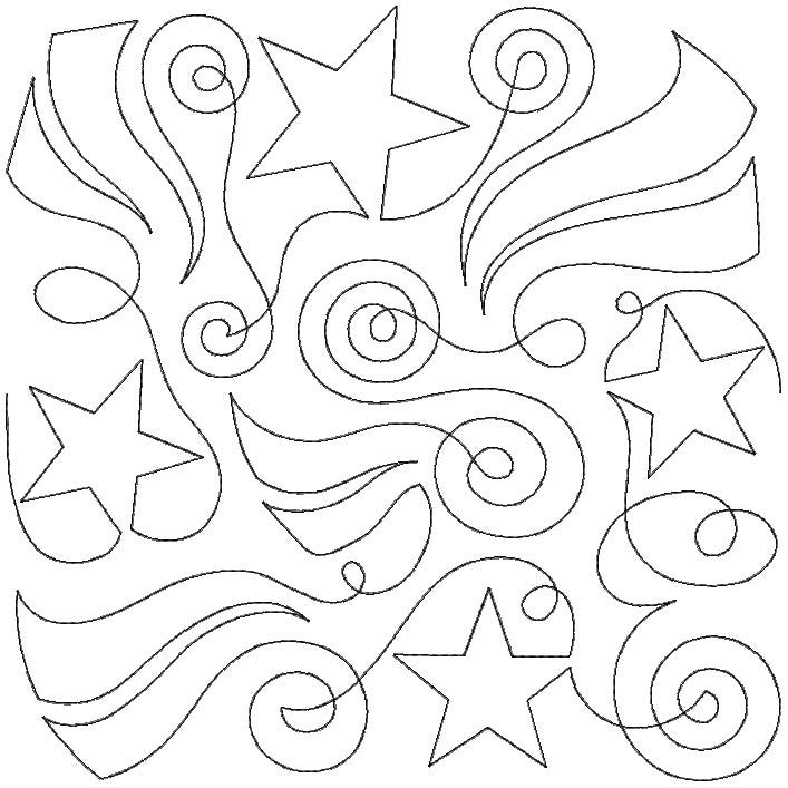 Stars Stripes Swirls End-to-End Quilting | Machine Embroidery Designs by JuJu
