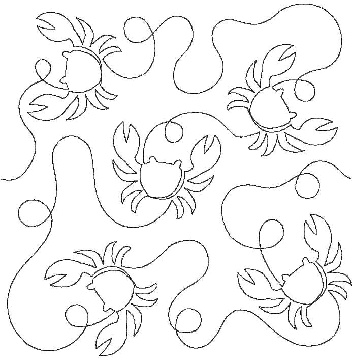 Crabs End-to-End Quilting | Machine Embroidery Designs by JuJu