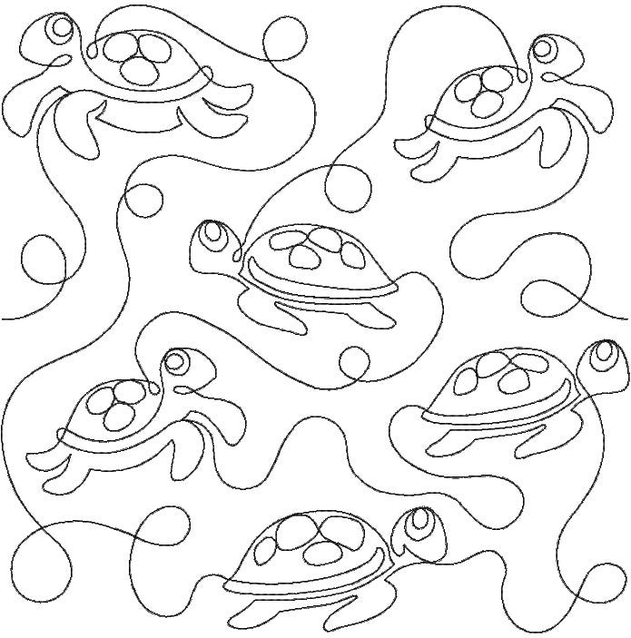 Sea Turtles End-to-End Quilting | Machine Embroidery Designs by JuJu