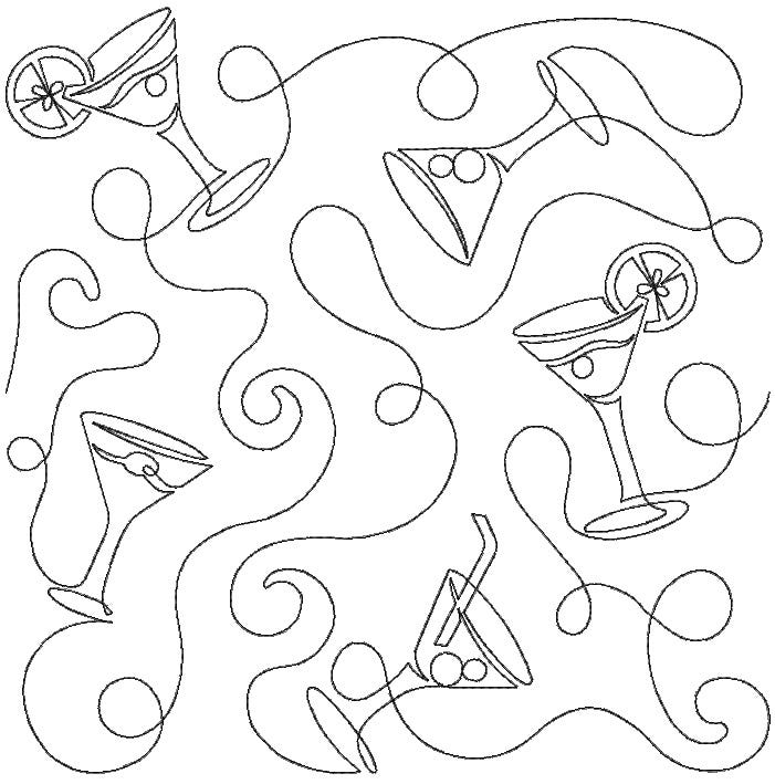 Cocktail Hour End-to-End Quilting | Machine Embroidery Designs by JuJu