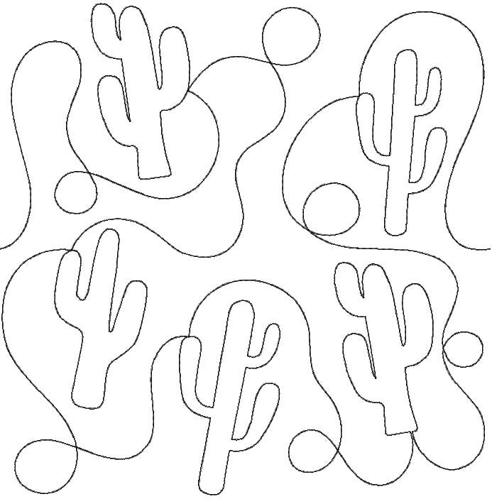 Cactus 2 End-to-End Quilting | Machine Embroidery Designs by JuJu