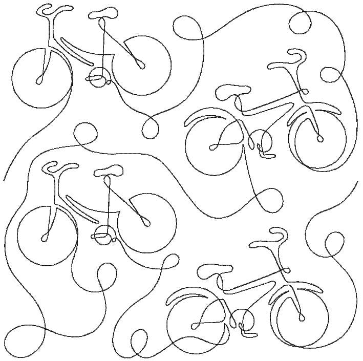Bicycles End-to-End Quilting | Machine Embroidery Designs by JuJu