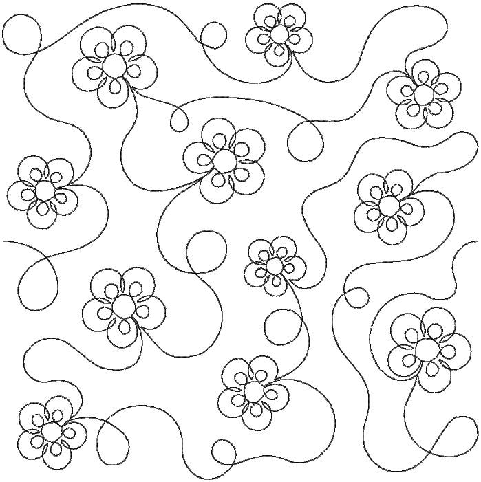Flowers and Loops 2 End-to-End Quilting | Machine Embroidery Designs by JuJu