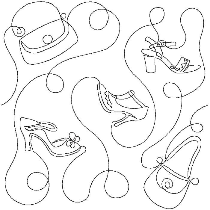 Fancy Shoes Purses End-to-End Quilting | Machine Embroidery Designs by JuJu