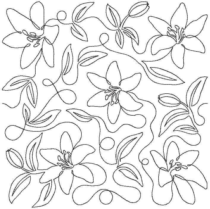 Tiger Lilies End-to-End Quilting | Machine Embroidery Designs by JuJu