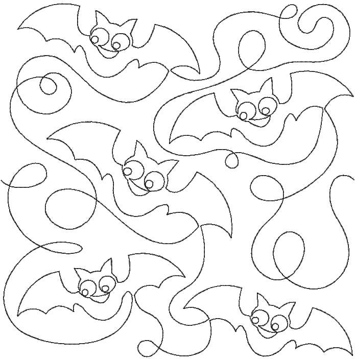 Halloween Bats End-to-End Quilting | Machine Embroidery Designs by JuJu