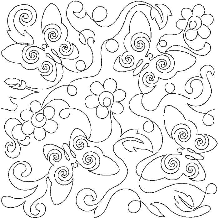 Butterflies and Flowers End-to-End Quilting | Machine Embroidery Designs by JuJu