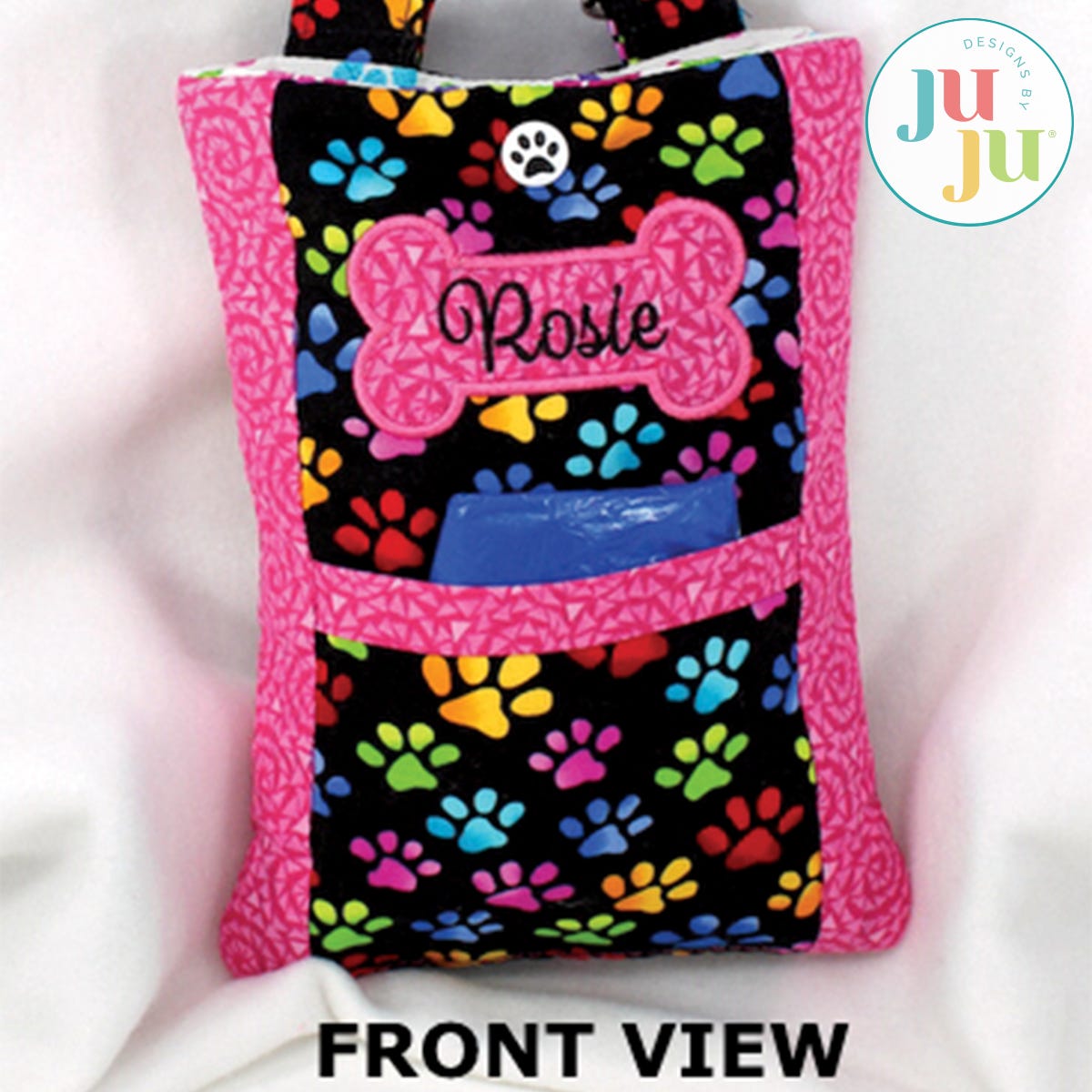 In The Hoop Dog Walking Bag Project by Oma's Place | Machine Embroidery Designs by JuJu