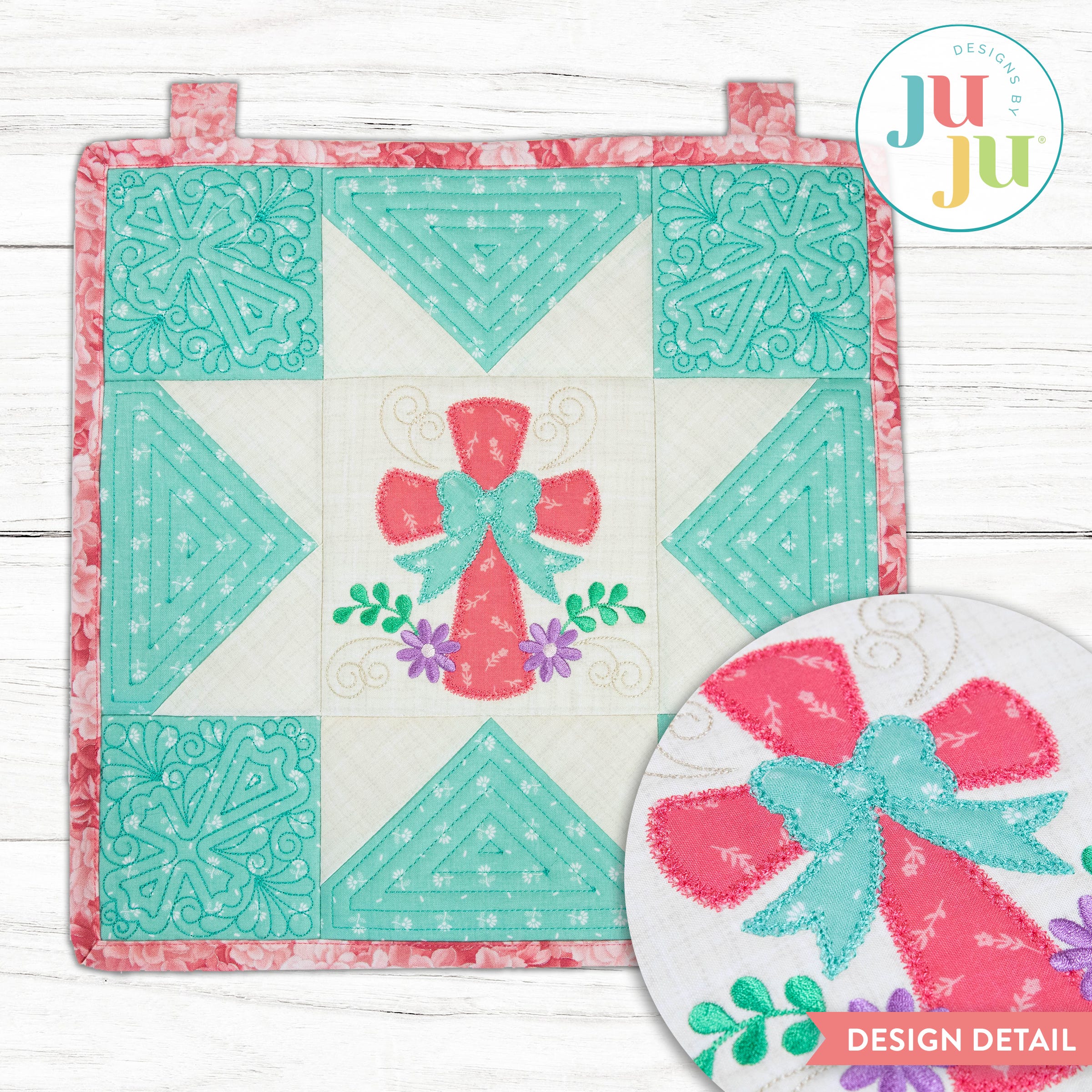 In The Hoop Easter Mini Quilt Project | Machine Embroidery Designs by JuJu