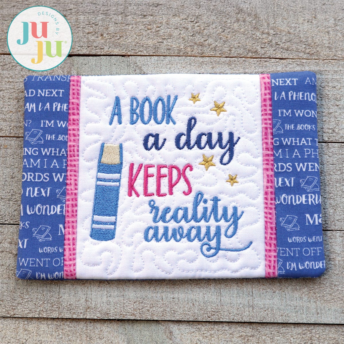 In The Hoop Book a Day Mug Rug Project by Oma's Place | Machine Embroidery Designs by JuJu