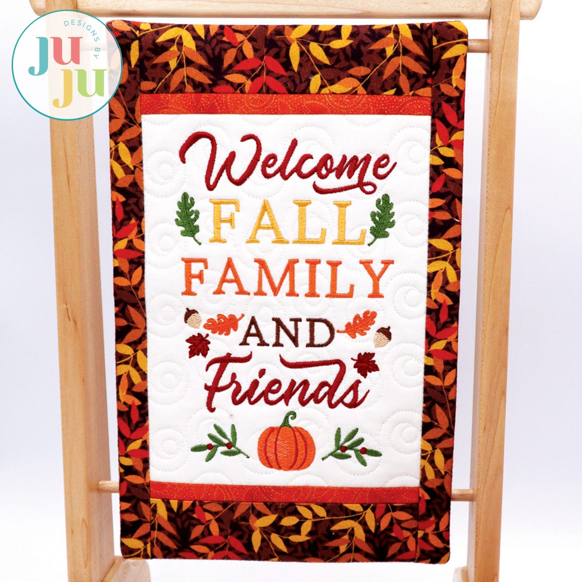 Welcome Fall Mini Quilt by Oma's Place | Machine Embroidery Designs by JuJu