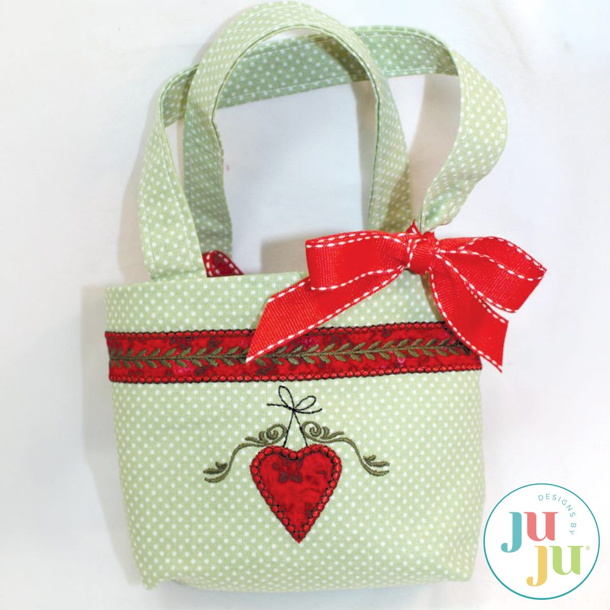 Heart Gift Bag - Updated technique by Oma's Place | Machine Embroidery Designs by JuJu
