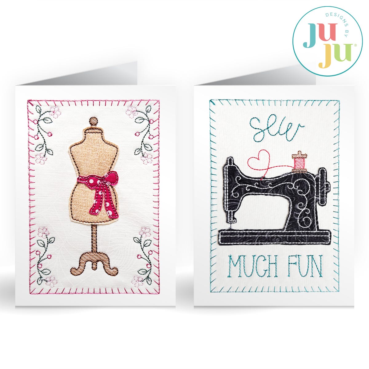 Sewing Greeting Cards Embroidery Design Set 2 | Machine Embroidery Designs by JuJu
