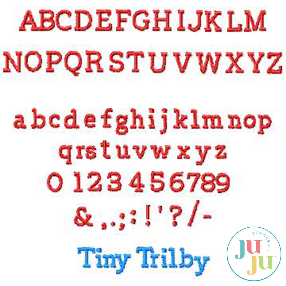 Trilby Satin Stitch Embroidery Font by Oma's Place | Machine Embroidery Designs by JuJu
