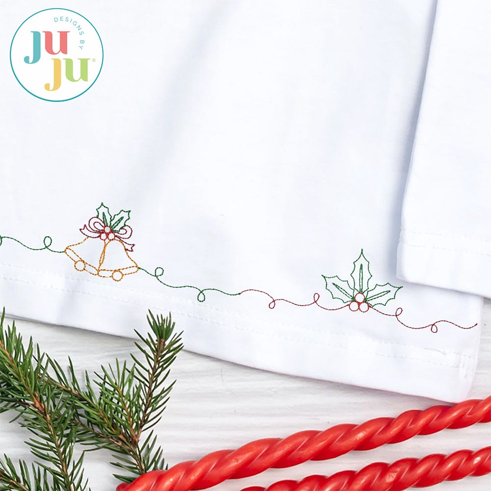 Christmas Line Art Embroidery Set | Machine Embroidery Designs by JuJu