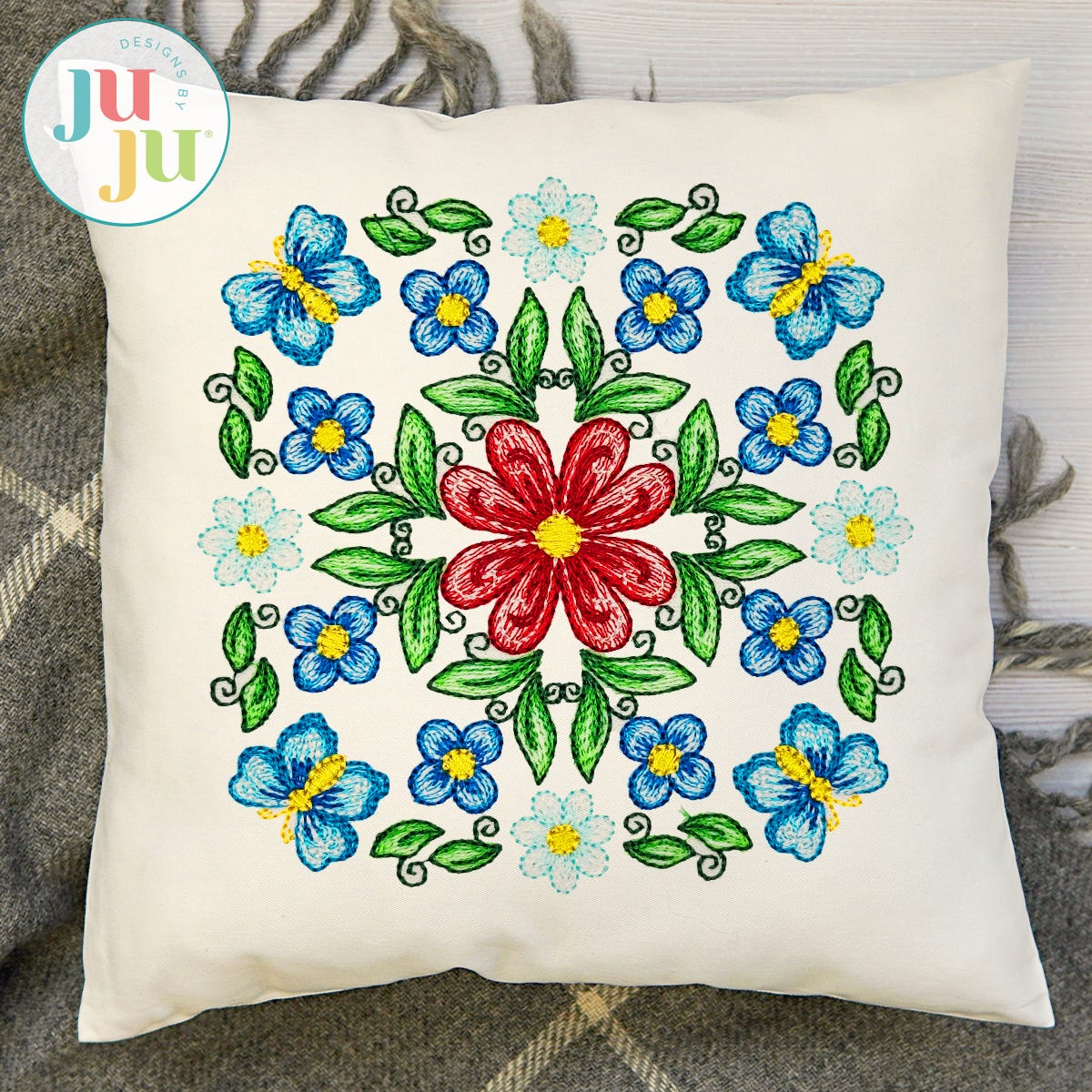 Floral Mandala 2 Embroidery Design | Machine Embroidery Designs by JuJu