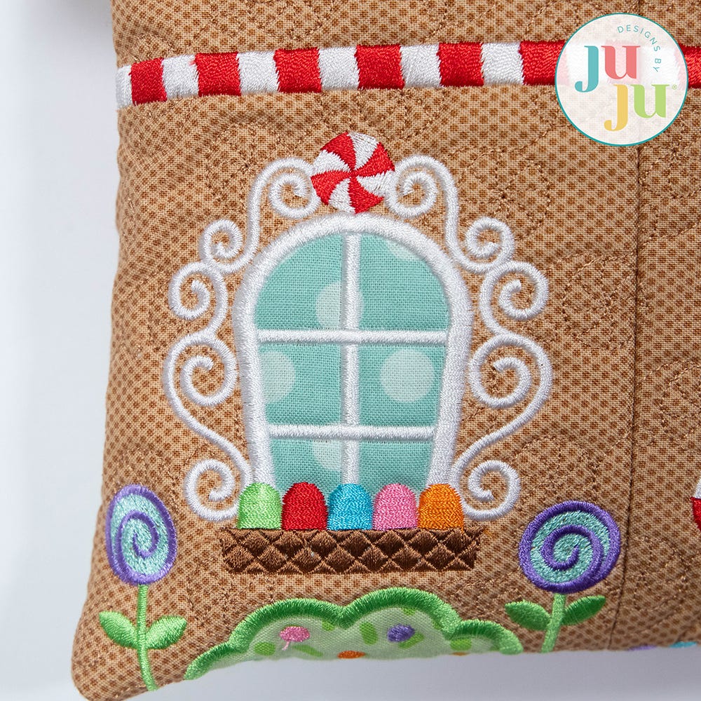  In The Hoop Gingerbread Bag With Dolls Project | Machine Embroidery Designs by JuJu