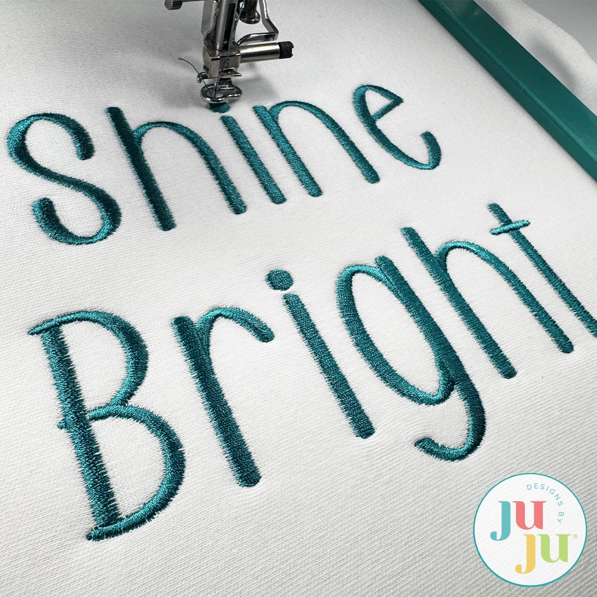 Sidewalk Chalk Satin Stitch Embroidery Font | Machine Embroidery Designs by JuJu