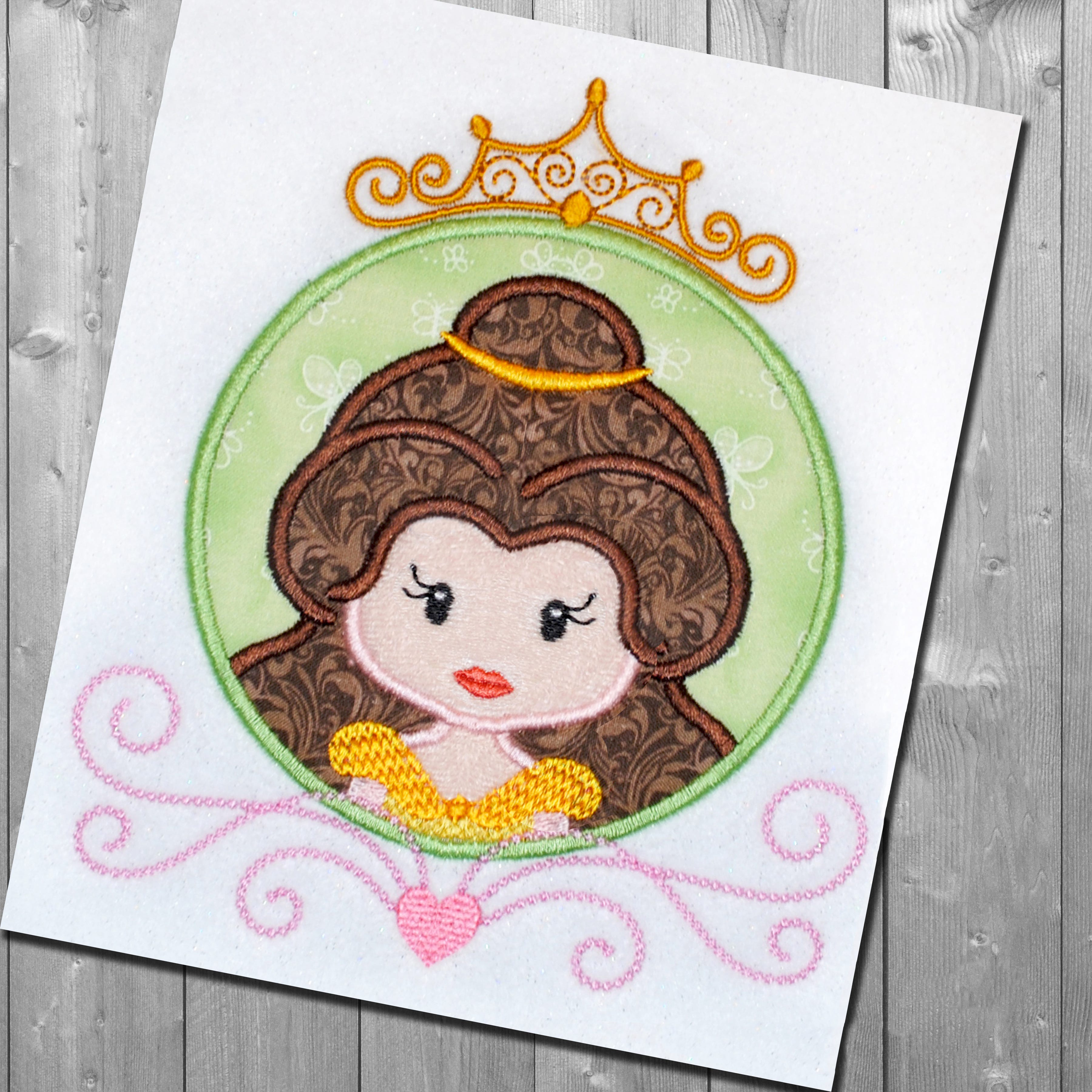 Fairy Tale Princess Frame 5 Applique Embroidery Design | Machine Embroidery Designs by JuJu