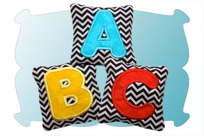 Alphabet Beanbags In The Hoop | Machine Embroidery Designs by JuJu