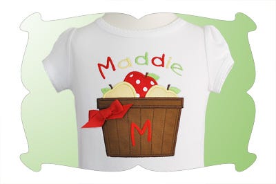 Monogram Apple Barrel | Machine Embroidery Designs by JuJu