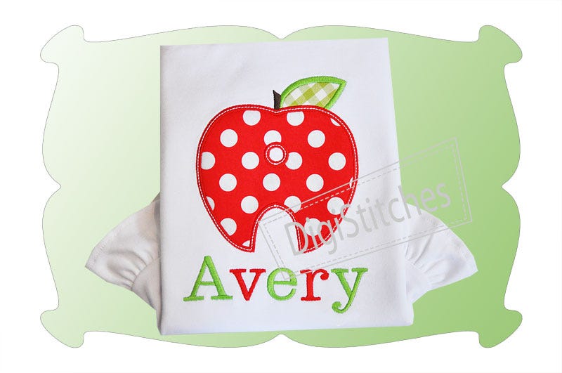 Applebet Apple Alphabet | Machine Embroidery Designs by JuJu