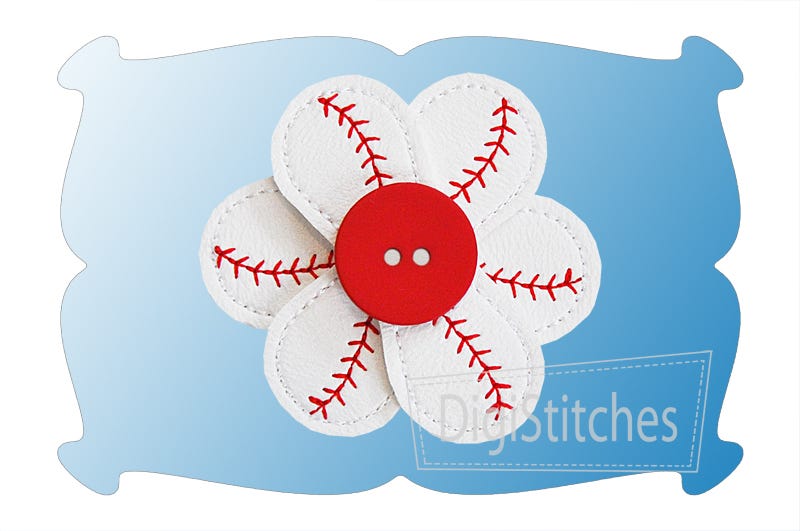 Baseball Flowers In The Hoop | Machine Embroidery Designs by JuJu