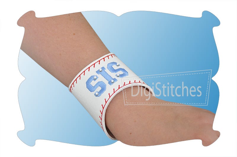 Baseball Bracelet In The Hoop | Machine Embroidery Designs by JuJu