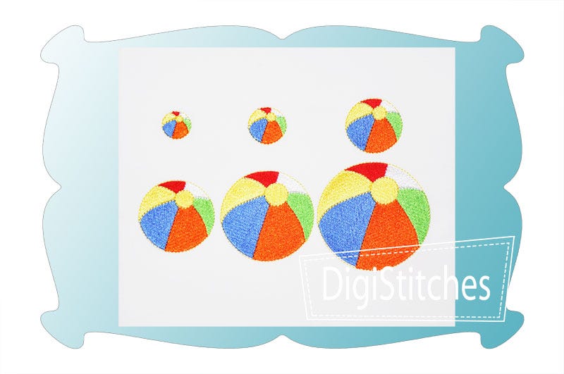 Beach Ball Minis | Machine Embroidery Designs by JuJu