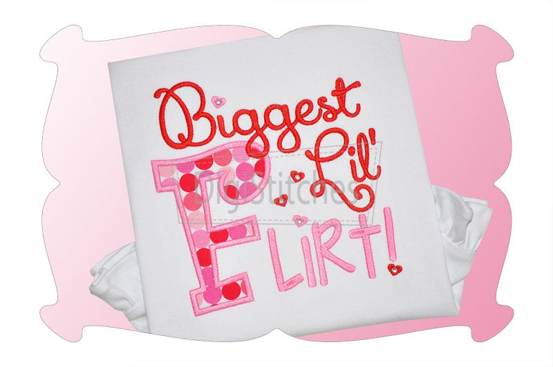 Biggest Lil Flirt Applique | Machine Embroidery Designs by JuJu