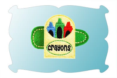 Box Of Crayons Snap Clip Mini In The Hoop | Machine Embroidery Designs by JuJu